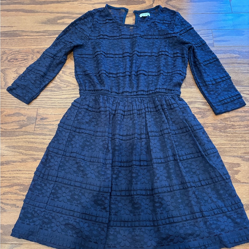 Maison Jules Navy Lace Kids Dress